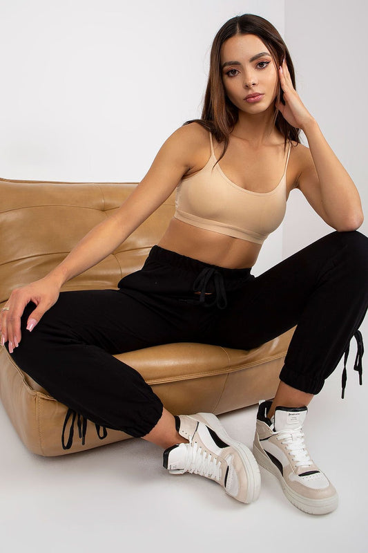 High Rise Tie Waist Sweatpants with Welts