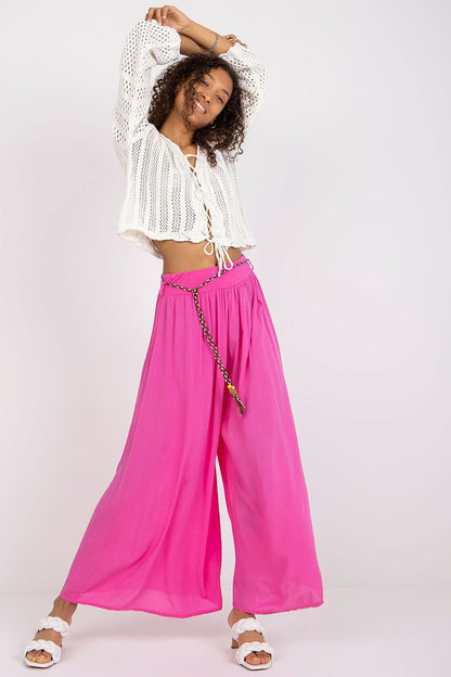 Tie Belt Wide Leg High-Waisted Pants