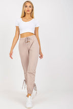 High Rise Tie Waist Sweatpants with Welts
