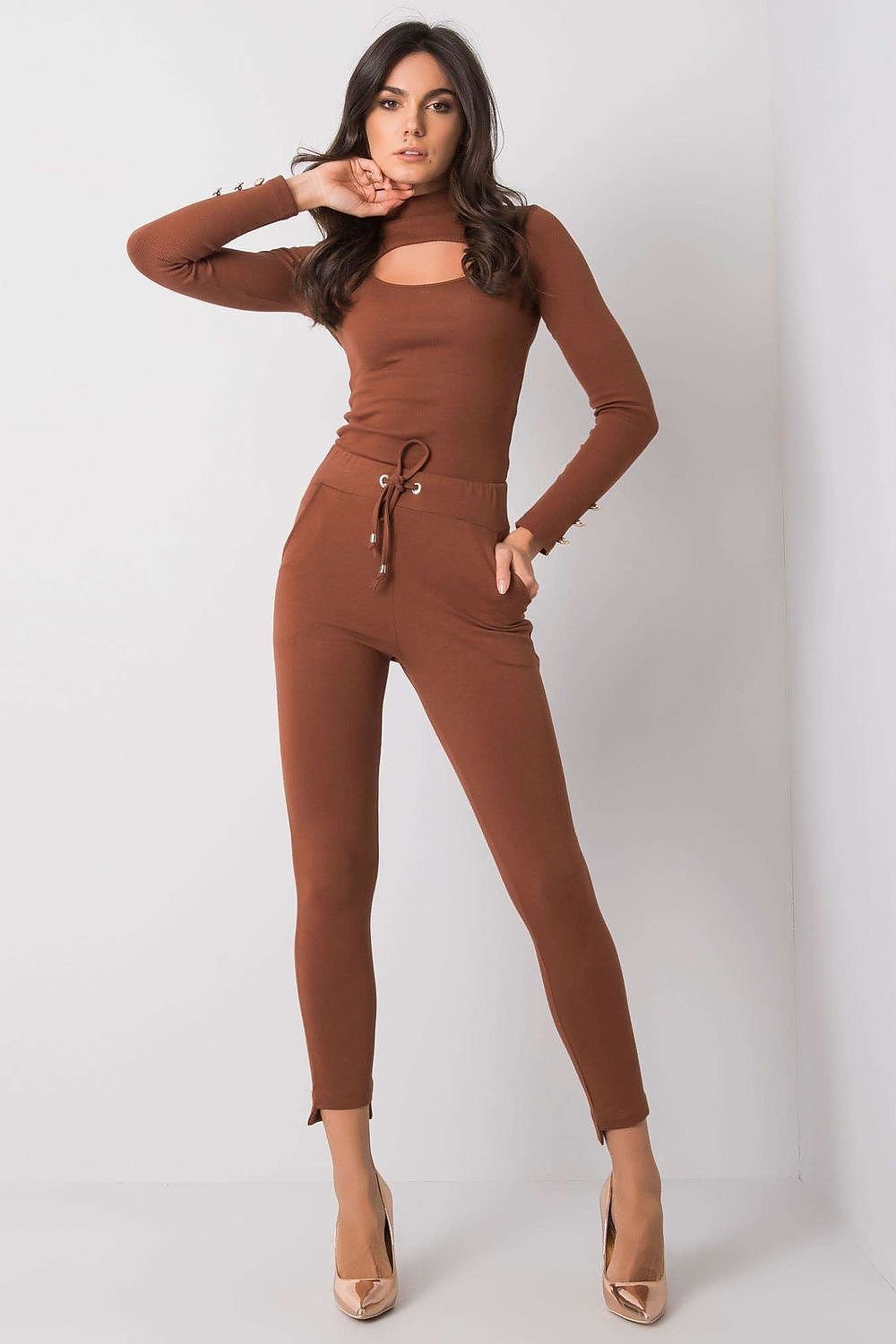 Tapered Leg Tie Waist Tracksuit Pants