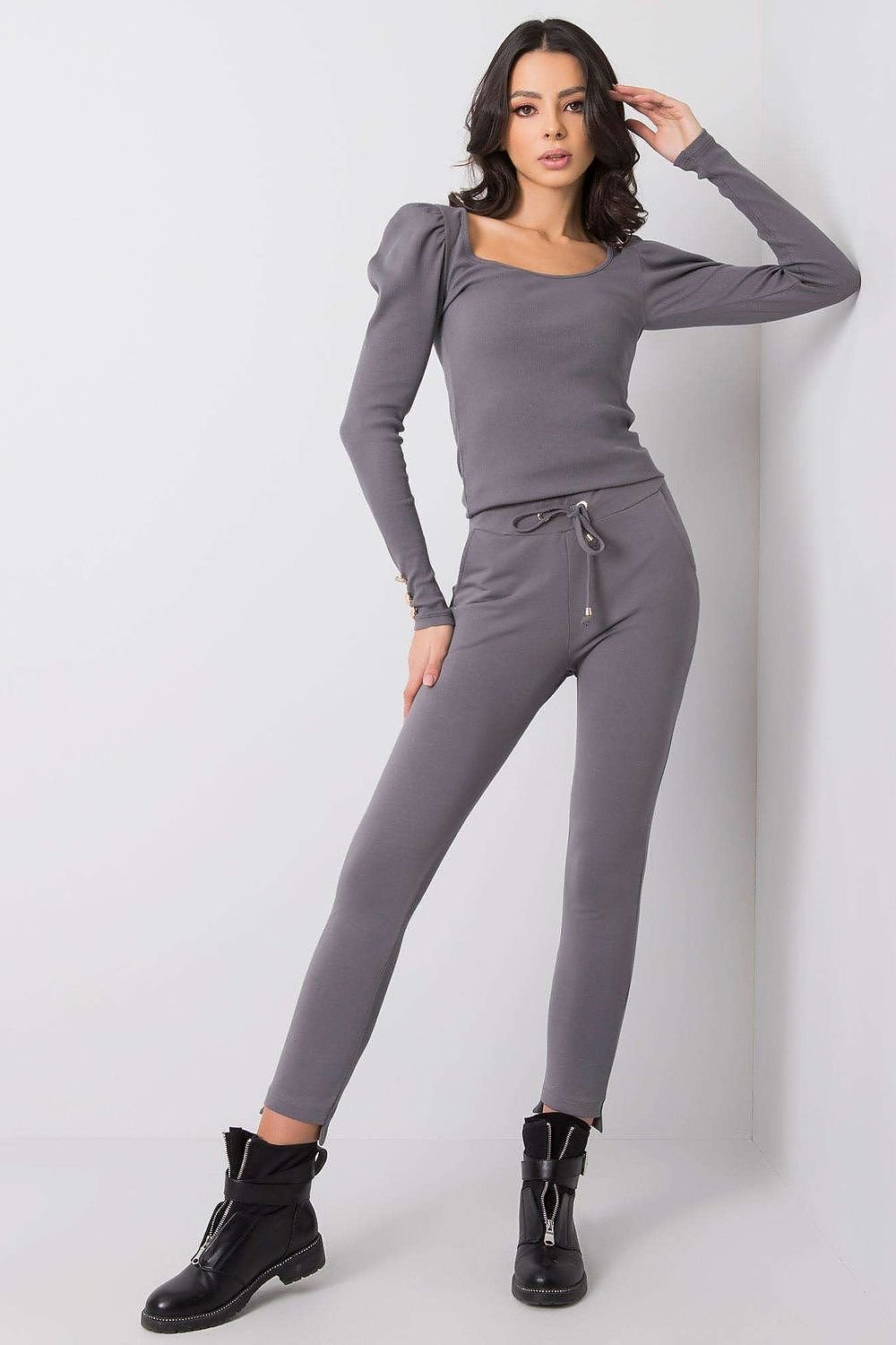 Tapered Leg Tie Waist Tracksuit Pants