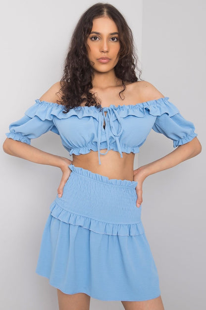 Open Shoulder Cropped Blouse