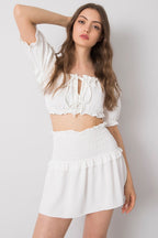 Ruffle Details Mini Skirt