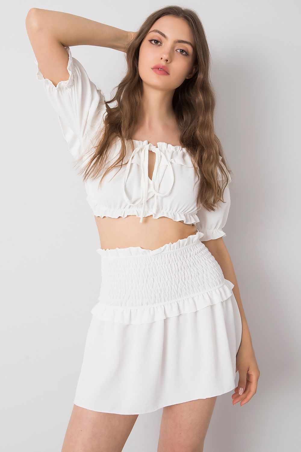 Ruffle Details Mini Skirt