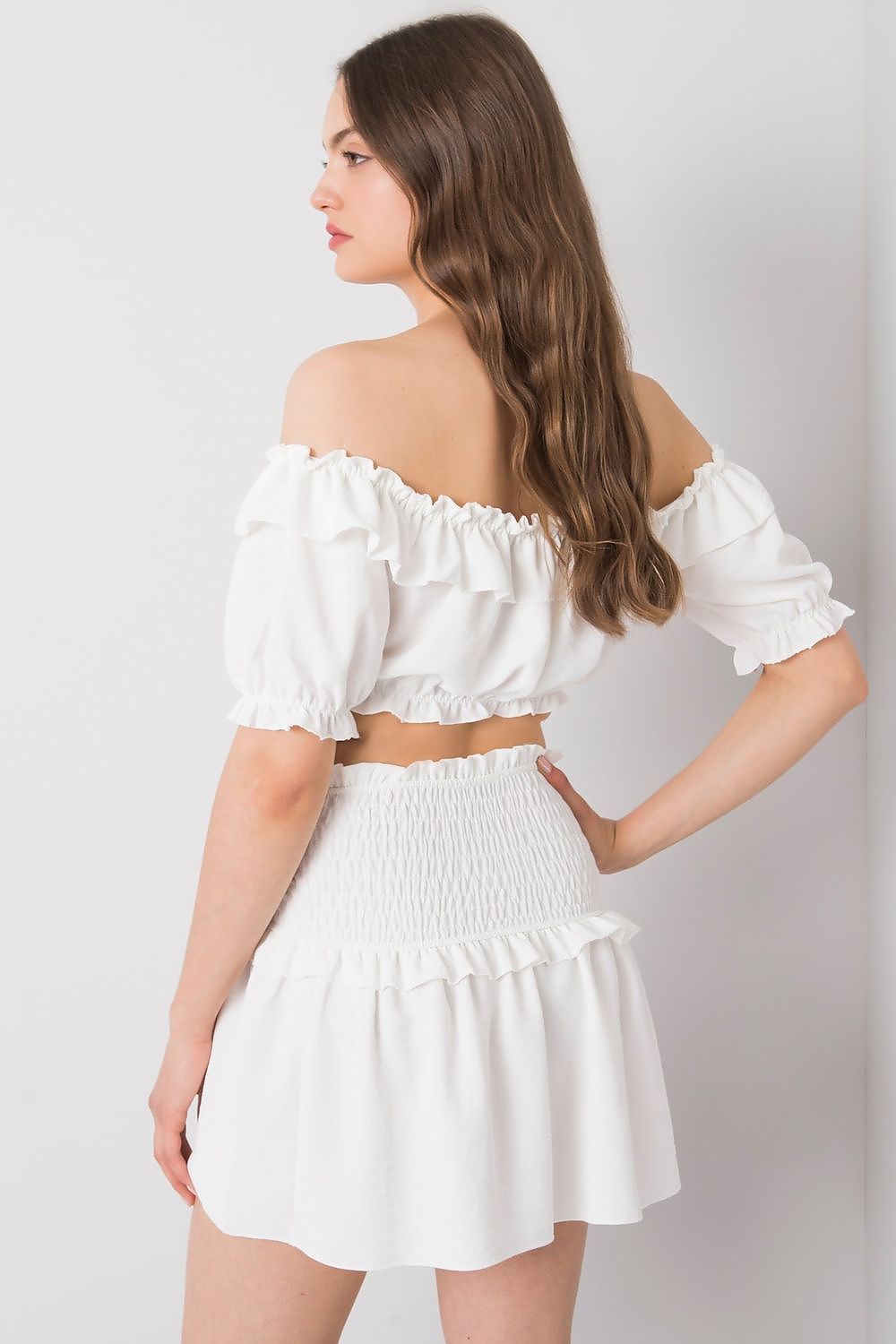 Ruffle Details Mini Skirt
