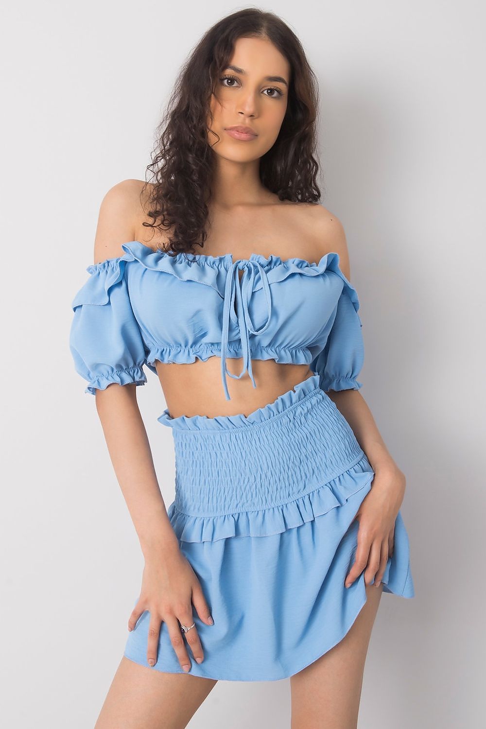 Ruffle Details Mini Skirt