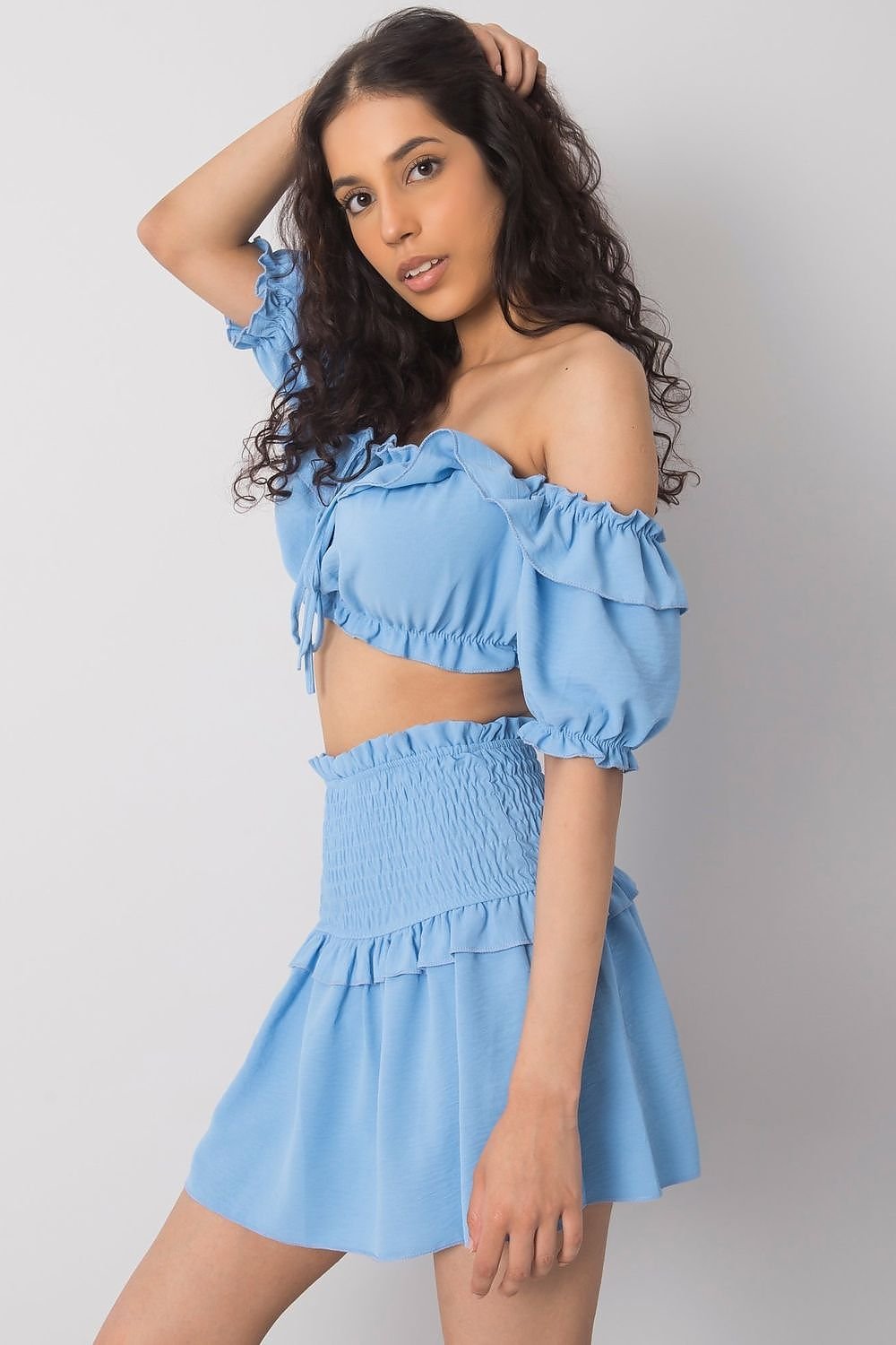 Ruffle Details Mini Skirt