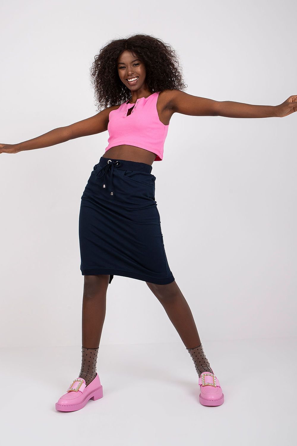 Elastic Waistband and Ties Sporty Skirt