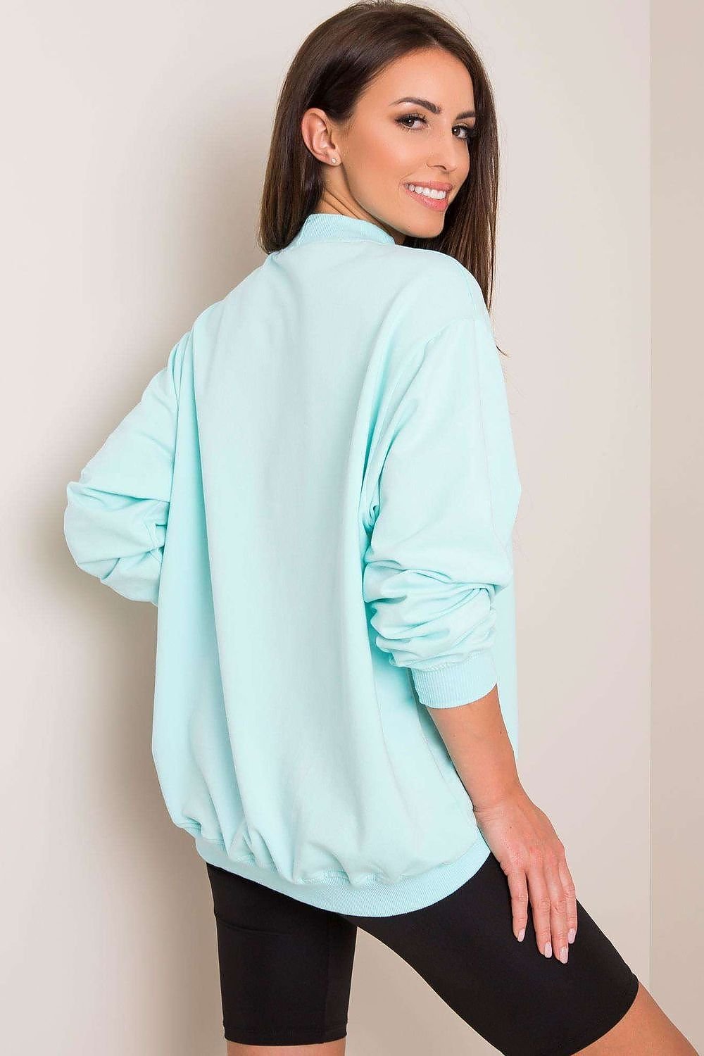 Stand-Up Collar Cotton Sweatshirt