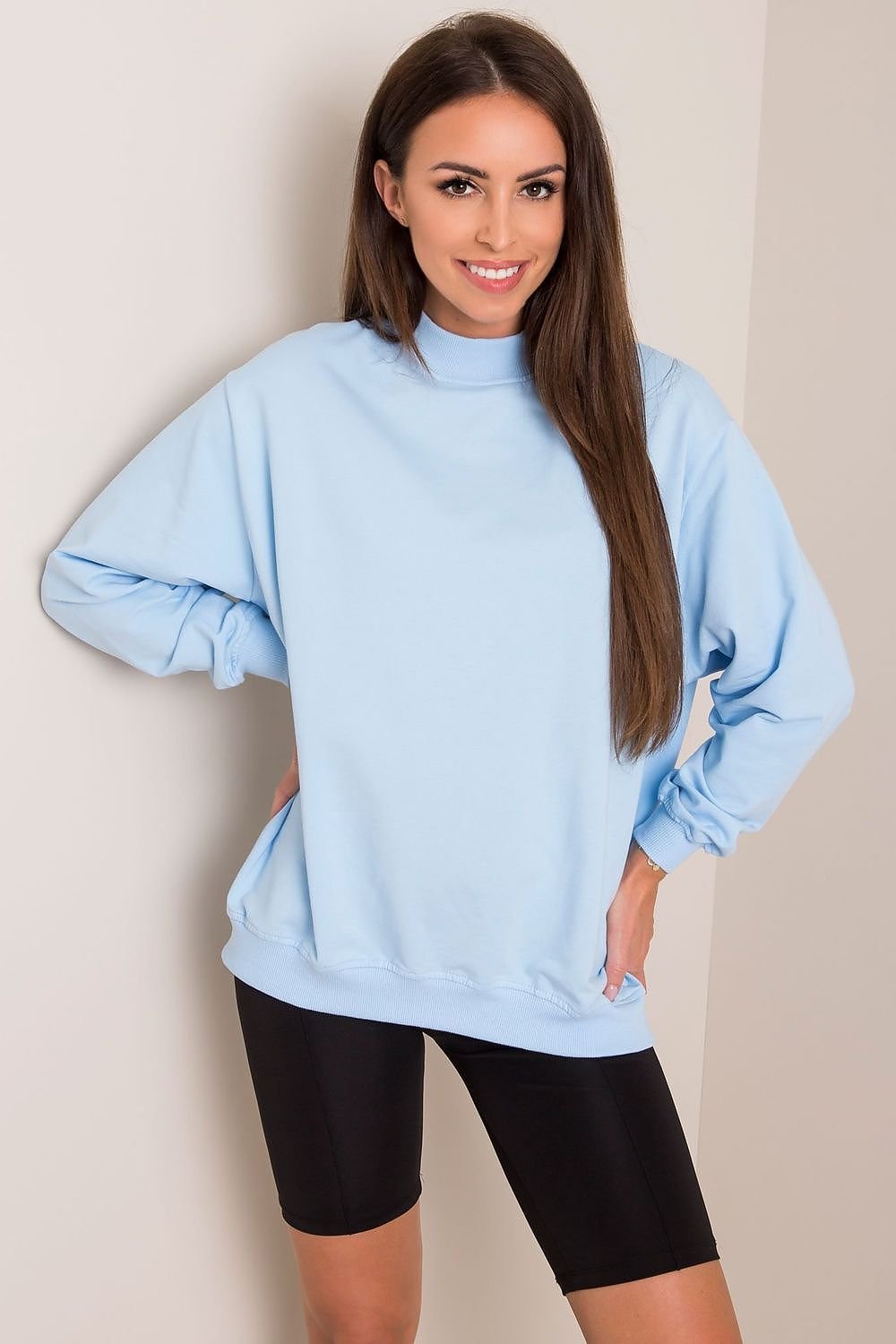 Stand-Up Collar Cotton Sweatshirt