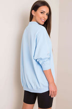 Stand-Up Collar Cotton Sweatshirt