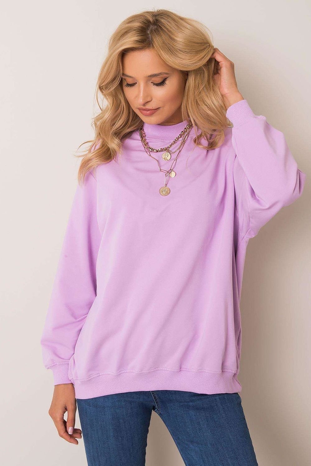 Stand-Up Collar Cotton Sweatshirt