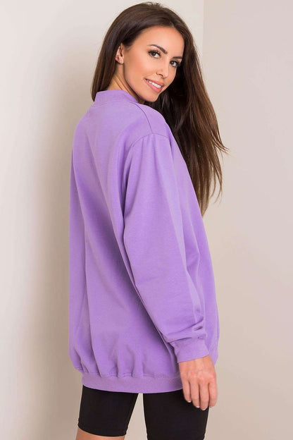 Stand-Up Collar Cotton Sweatshirt