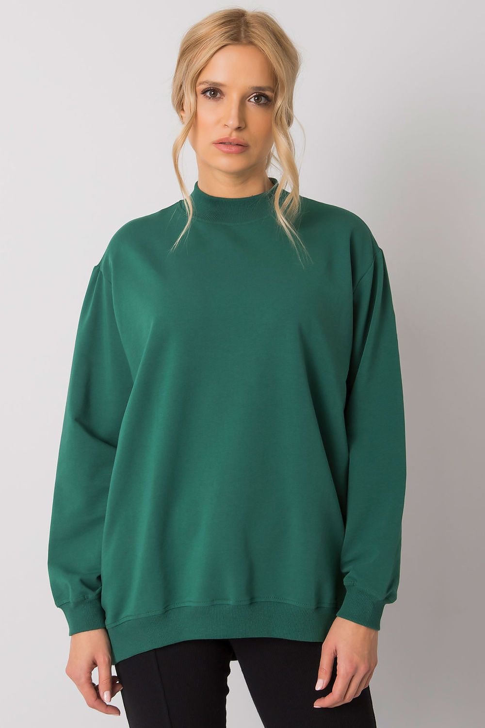 Stand-Up Collar Cotton Sweatshirt