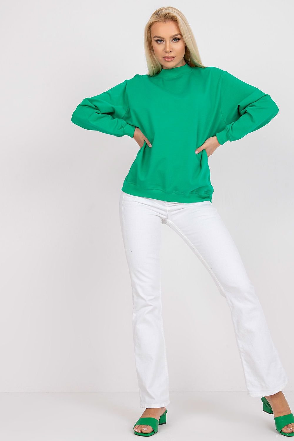 Stand-Up Collar Cotton Sweatshirt