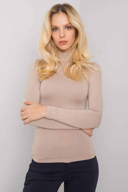 Fitted Turtleneck Long Sleeve Blouse