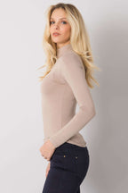 Fitted Turtleneck Long Sleeve Blouse