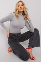 Fitted Turtleneck Long Sleeve Blouse