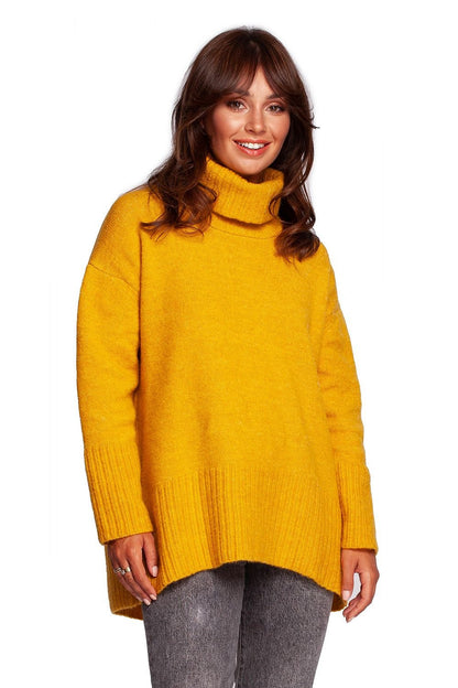 Loose Fit Turtleneck Wool Sweater