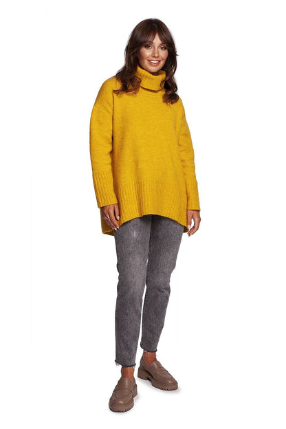 Loose Fit Turtleneck Wool Sweater