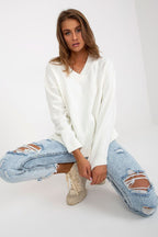 Relaxed Fit V-Neck Jumper