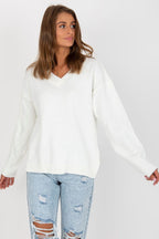 Relaxed Fit V-Neck Jumper