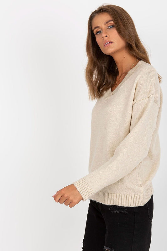 Relaxed Fit V-Neck Jumper