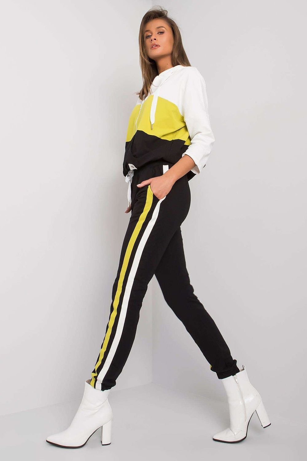 Color Block 1/2 Zip Hoodie & Pants Set