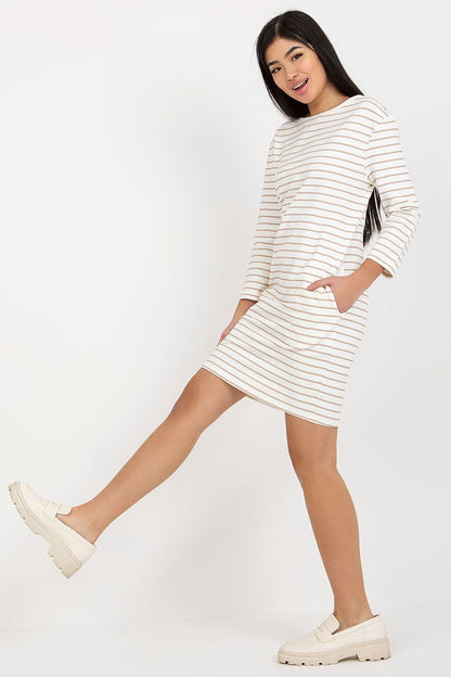 Striped Long Sleeve Midi Dress