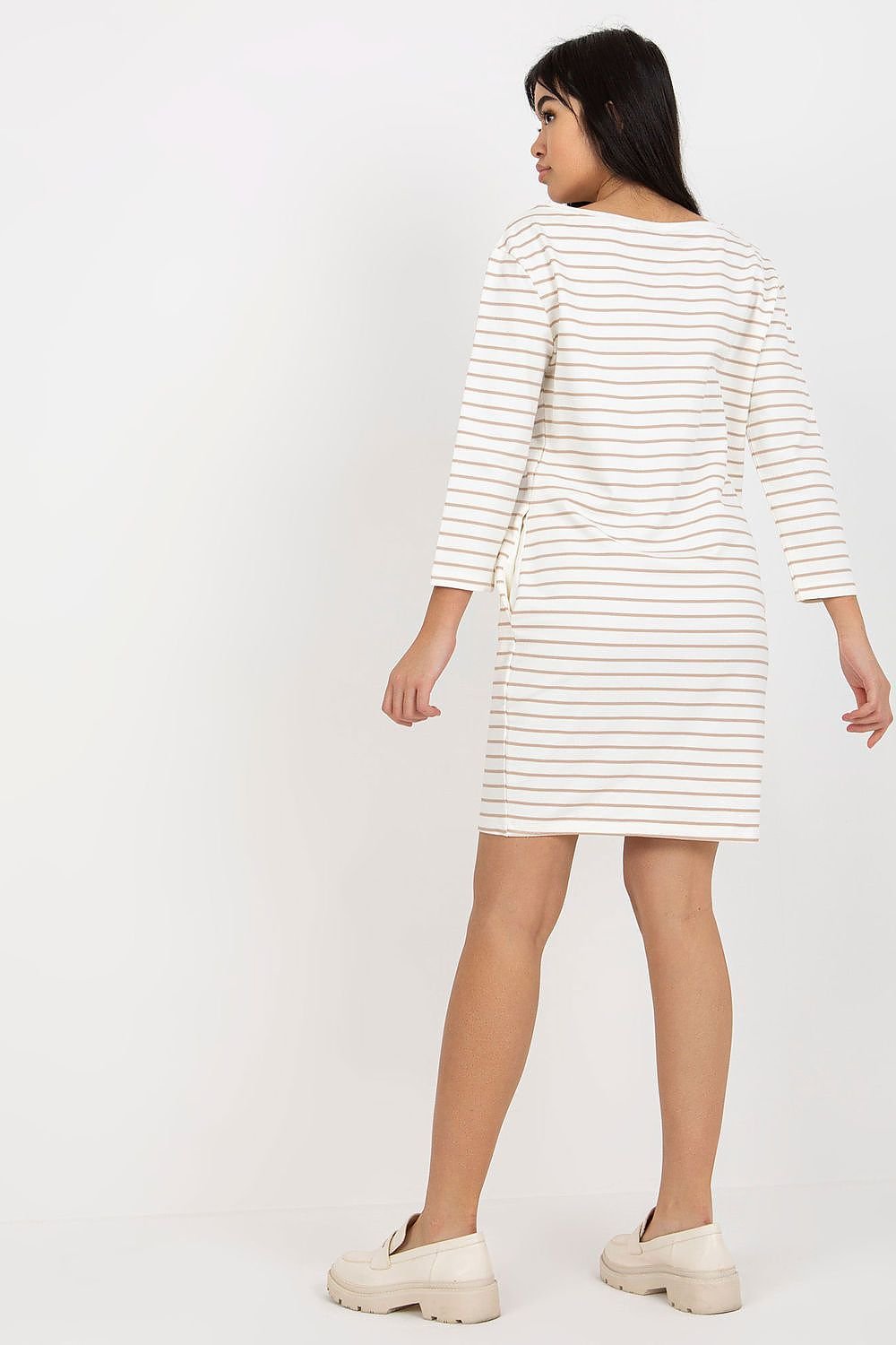 Striped Long Sleeve Midi Dress