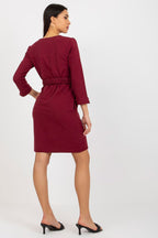Pocketed V-Neck 3/4 Sleeve Dress