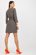 Pocketed V-Neck 3/4 Sleeve Dress