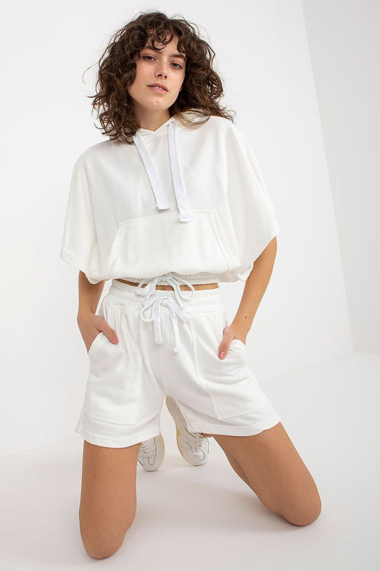 Hooded Blouse & Shorts Set