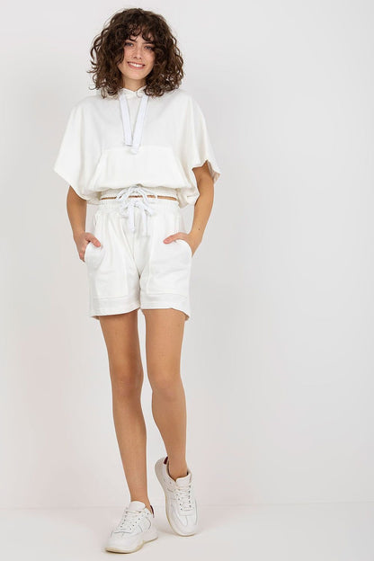 Hooded Blouse & Shorts Set