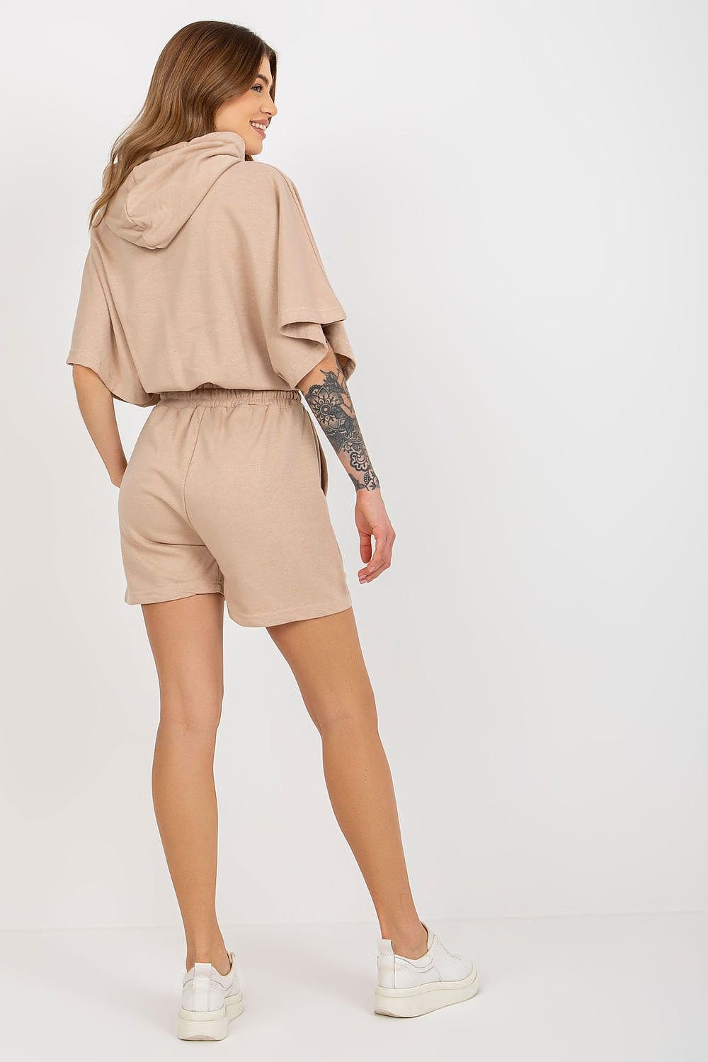 Hooded Blouse & Shorts Set