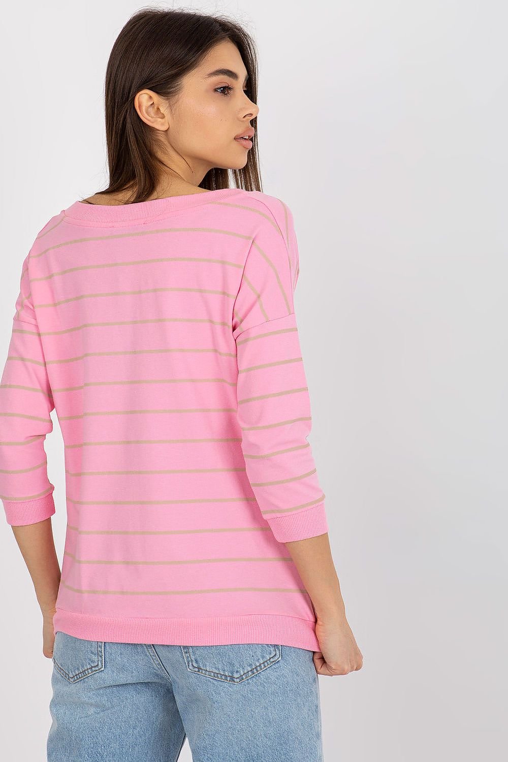 Striped V-Neck 3/4 Sleeve Blouse