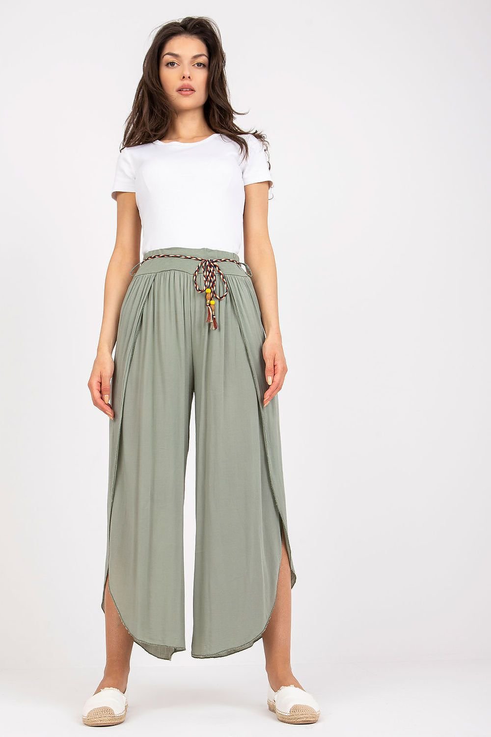 Slit High Waist Wide Leg Pants