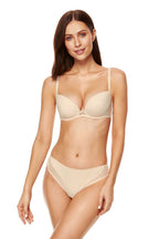 Low Cut T-Back Thongs Beige