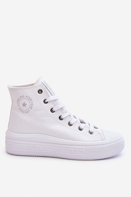 High Top Canvas Shoe White