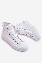 High Top Canvas Shoe White
