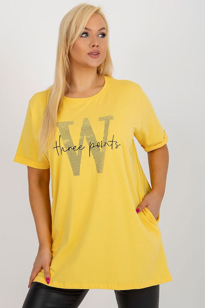 Three Points W Plus Size Pocket Tee