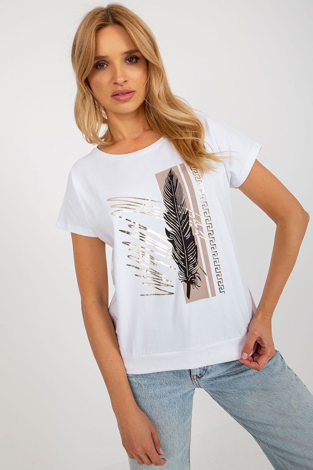 Feather Greek Graphic T-Shirt