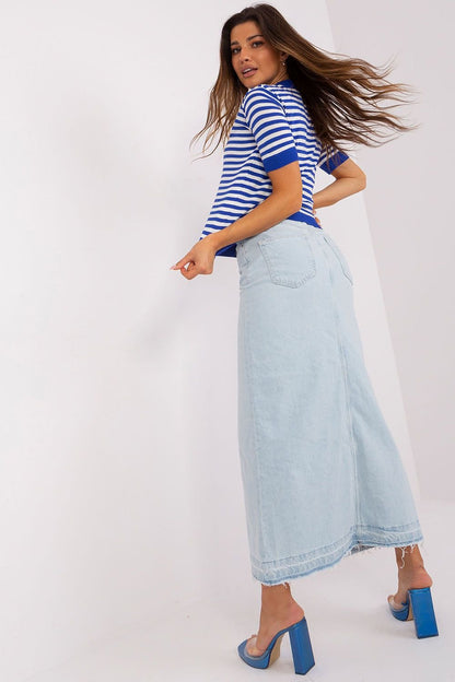 Wool Knitted Striped Short Sleeve Blouse