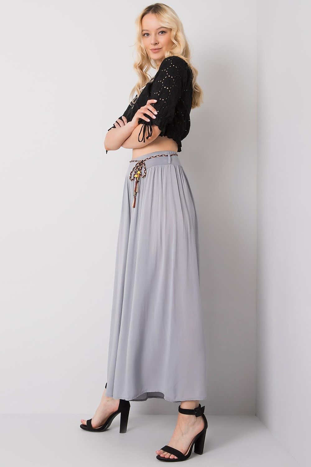 Tie Belt Wide Leg High-Waisted Pants