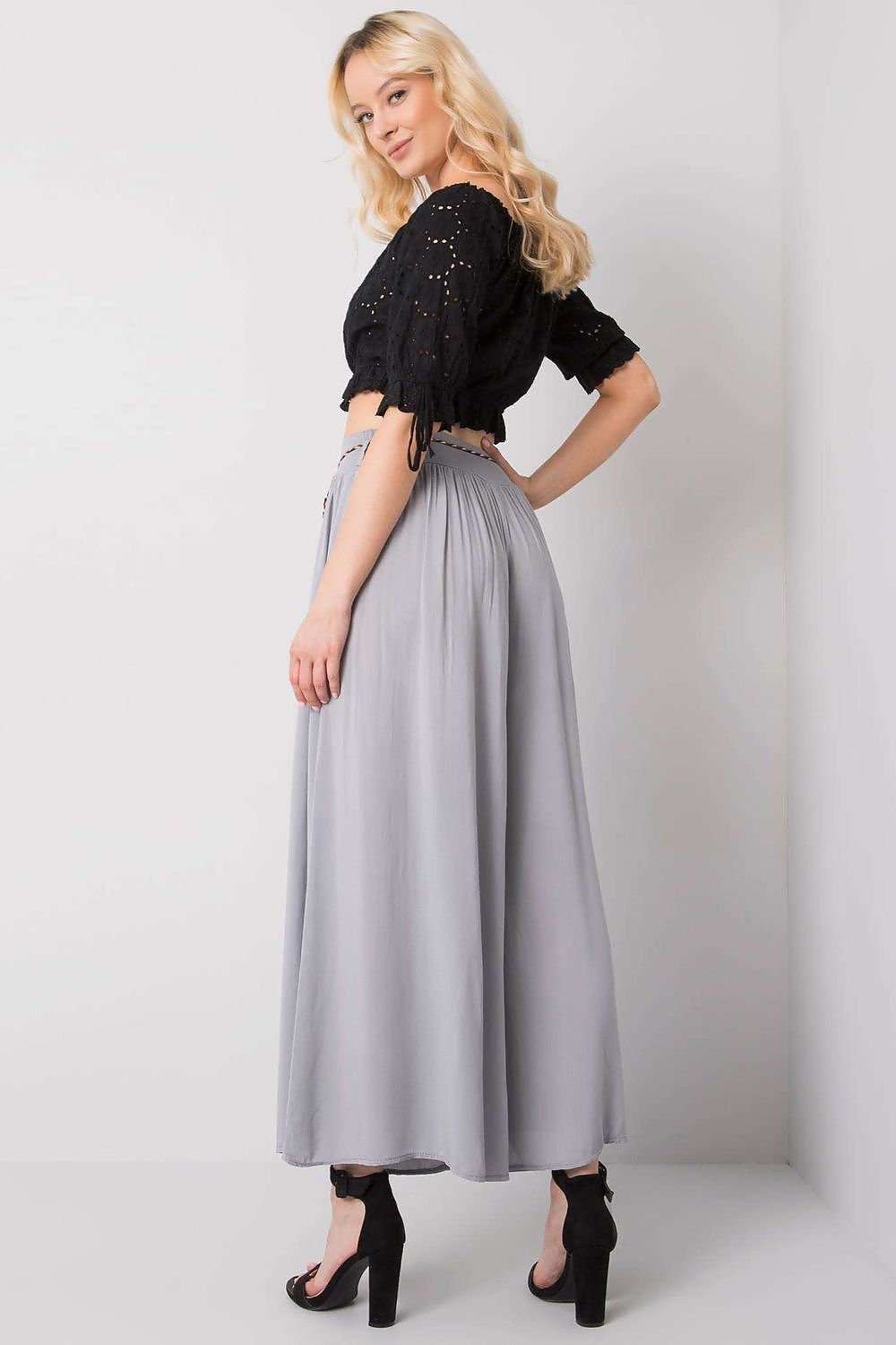 Tie Belt Wide Leg High-Waisted Pants