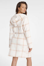 Women’s Checkered Bathrobe Beige