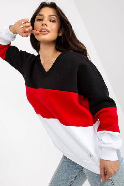 Color Block V-Neck Sweatshirt