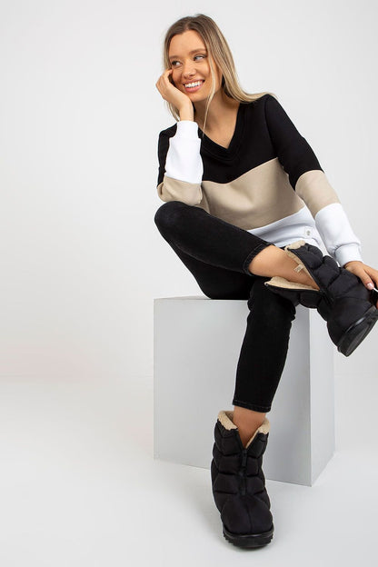 Color Block V-Neck Sweatshirt