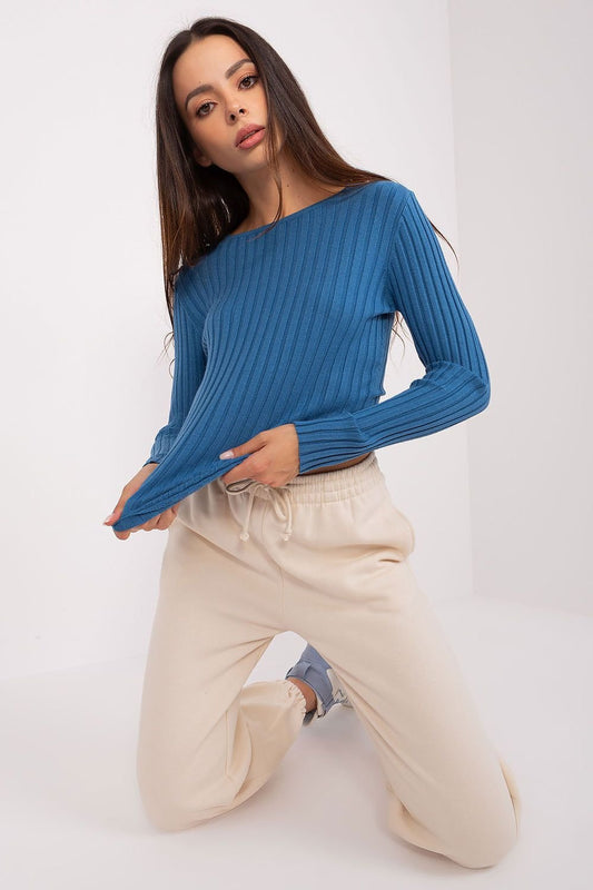 Ribbed Knit Fitted Jumper