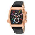 Christian Van Sant Men's Automatic Watch Grandeur | Yellow SS + Black Dial + Leather Strap